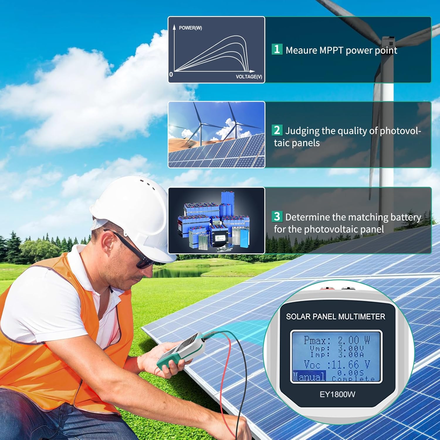 Solar Panel Smart Tester 1800W - огляд і ціна Energy Monitor Meter