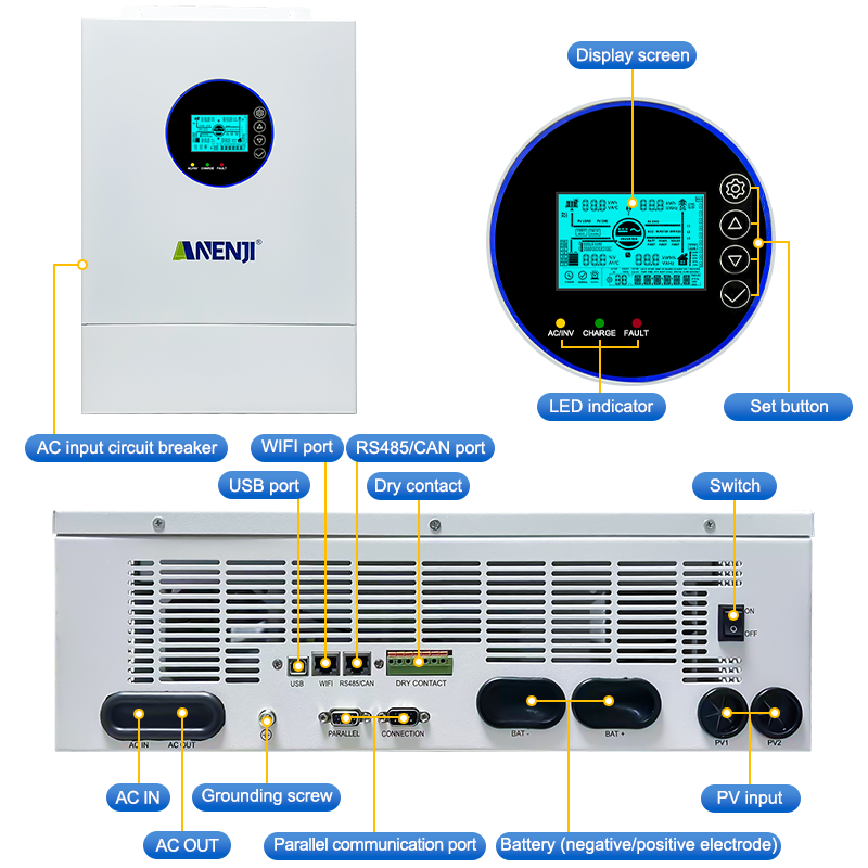 ANENJI 12KW 120V/240VAC Solar  - огляд і ціна Charge Controller Solar